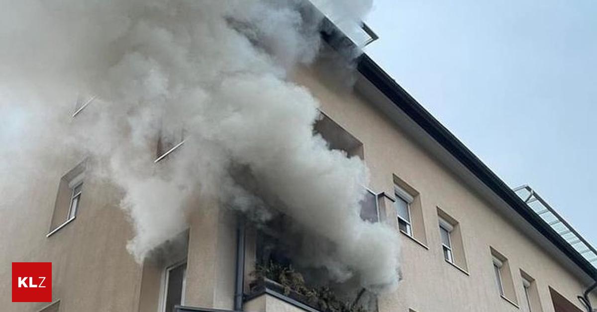 Feuerwehreinsatz in Kärnten Wohnzimmer brannte Frau erlitt