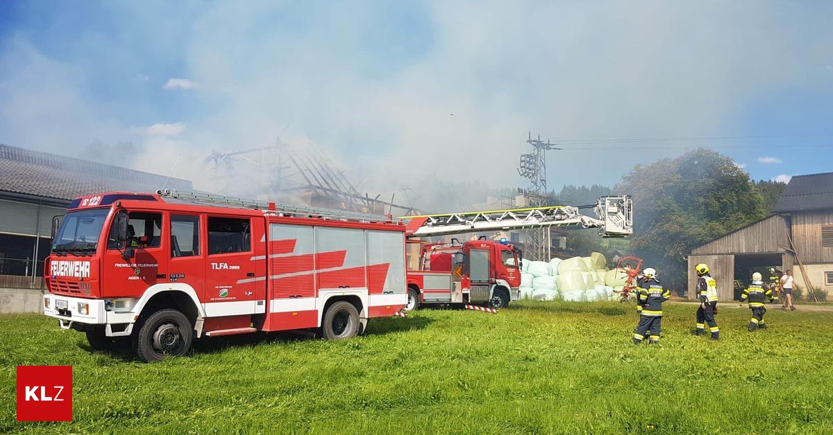 Wieder ein Großbrand 14 Feuerwehren bei Brand in Döllach im Einsatz