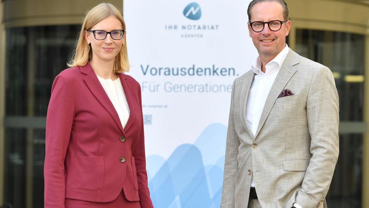 Katharina Haiden-Fill und Werner Stein von der Notariatskammer