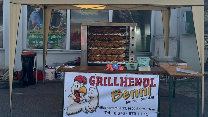 Grillhendl Benni überzeugt mit saftig-knusprigem Grillhendl aus Österreich, Qualität und regionalen Spezialitäten.