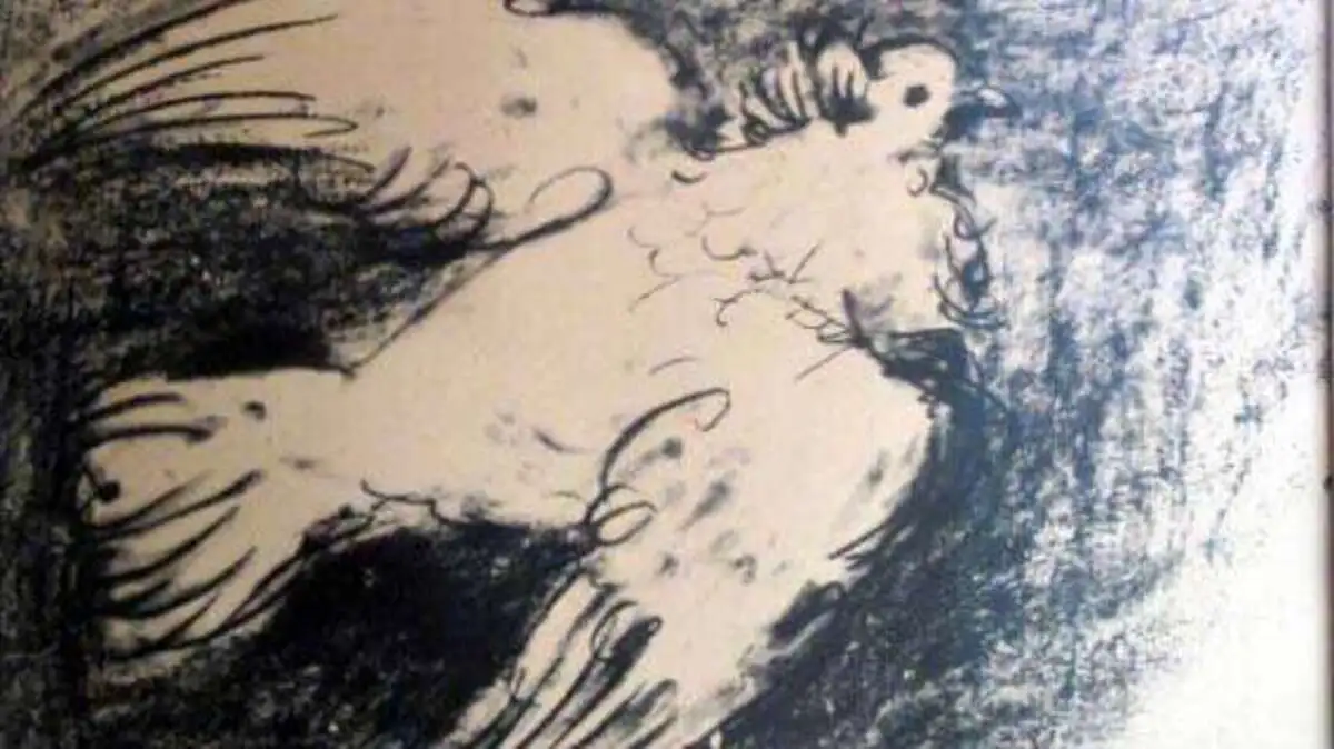 Pablo Picasso, La colombe en vol, fond noir, 1950 (K-142)