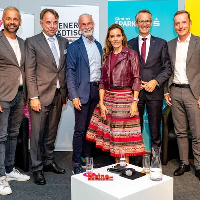 Oliver Bergauer lud zur Business Stage mit Siegfried Huber, Rainer Greilberger, Elisabeth Niederer, Ferdinand Bucher und Manfred Wilhelmer