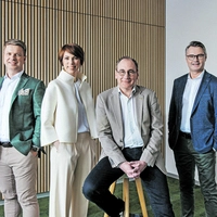 Der Vorstand der Raiffeisen-Landesbank Steiermark: Florian Stryeck, Ariane Pfleger, Generaldirektor Martin Schaller, Rainer Stelzer