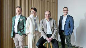 Der Vorstand der Raiffeisen-Landesbank Steiermark: Florian Stryeck, Ariane Pfleger, Generaldirektor Martin Schaller, Rainer Stelzer