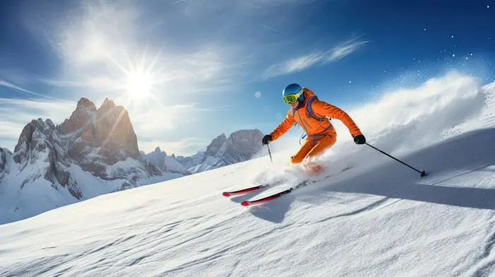 Female skier skiing at Amateur Winter Sports ski