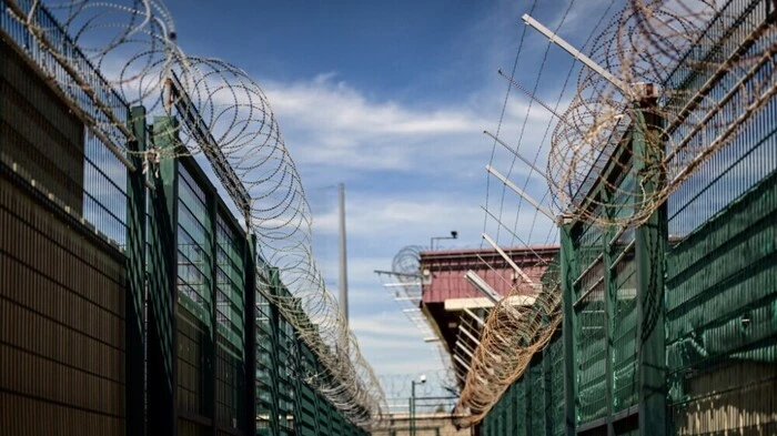 This general view shows a courtyard corridor of The Villefranche-sur-Saone Remand Centre in Villefranche-sur-Saone, south eastern France on July 8, 2024. (Photo by OLIVIER CHASSIGNOLE / AFP)