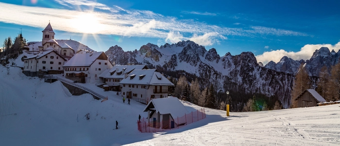 Das Skigebiet Tarvis rund um den Monte Lussari