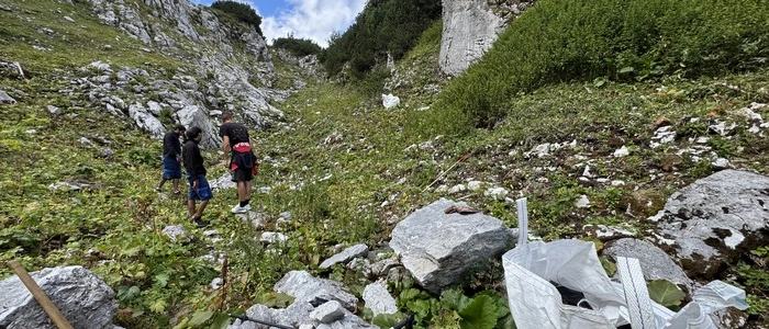 Müllentsorgung am Berg: Für fünf „Saubermacher“ ging es einige Tage lang ins Hochschwabgebiet