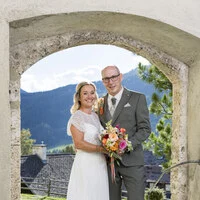 Die standesamtliche Trauung fand am Brucker Schlossberg statt