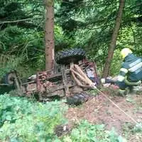 So fanden die Einsatzkräfte den abgestürzten Traktor vor