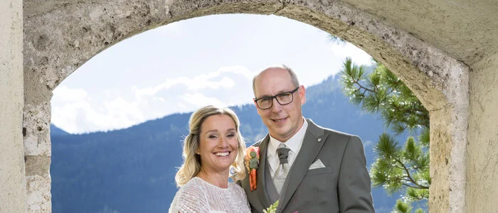 Die standesamtliche Trauung fand am Brucker Schlossberg statt