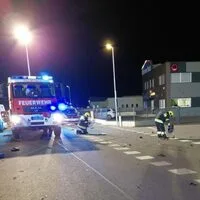 Aufräumarbeiten nach dem Unfall