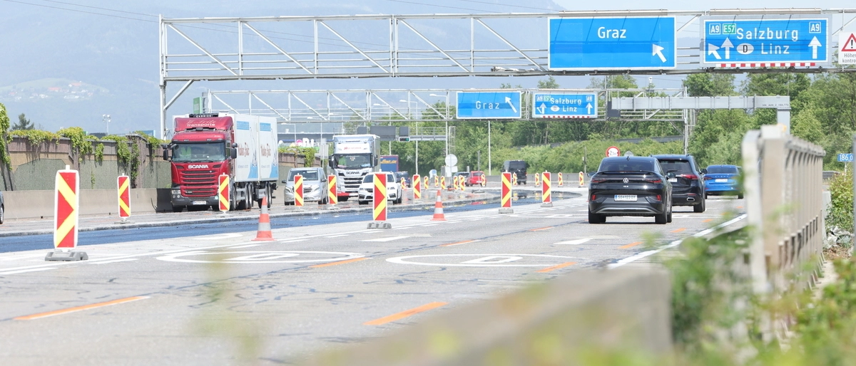 Baustelle auf der Pyhrnautobahn