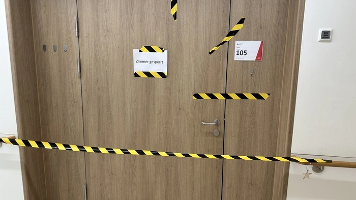 In diesem Zimmer im Krankenhaus der Barmherzigen Brüder Graz kam es zur Verpuffung 