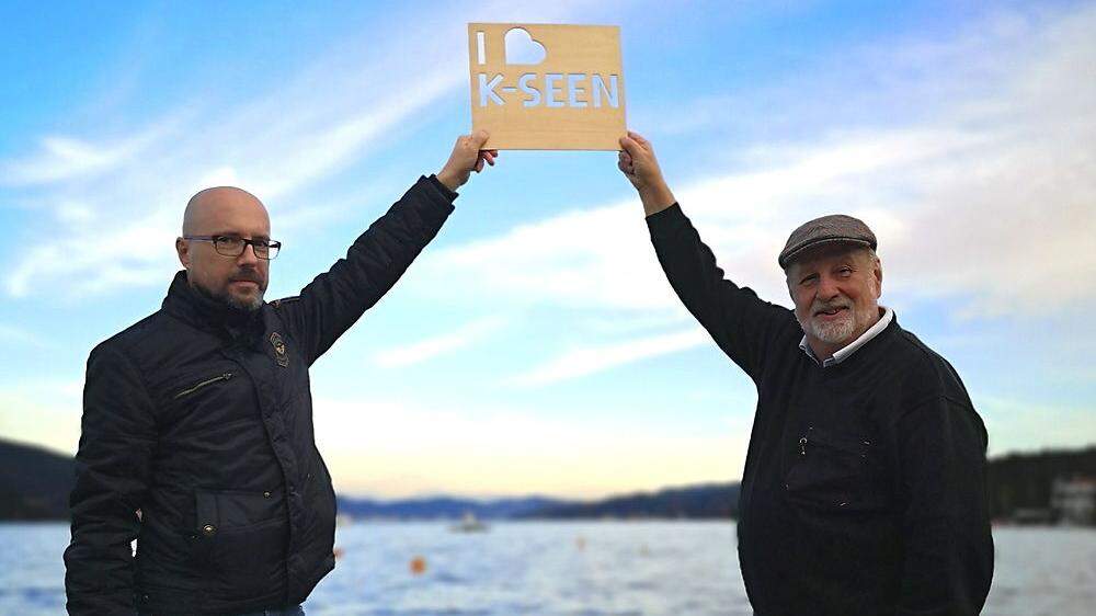 Gerhard Godescha (links) und Walter Polesnik wollen die Verbauung der Kärntner Seen stoppen
