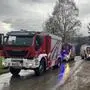 Die Feuerwehr am Einsatzort in Passeggen | Die Feuerwehr am Einsatzort in Passeggen