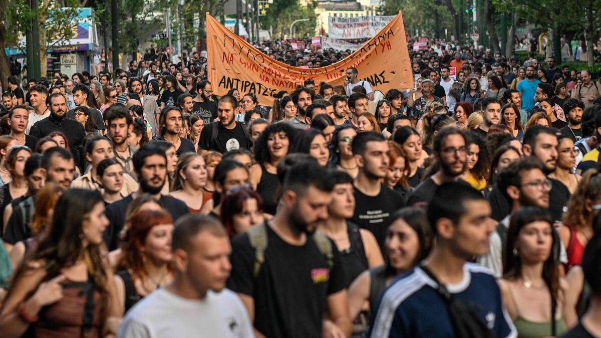 Demonstrationen gegen die EU-Migrationspolitik in Griechenland