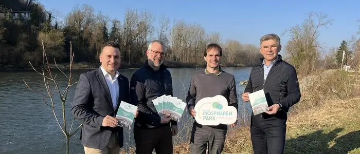 Regionsvorsitzender LAbg. Michael Wagner, Regionalmanagement-Geschäftsführer Michael Fend, Biosphärenparkmanager Andreas Schuster und Regionsvorsitzender-Stellvertreter LAbg. Franz Fartek präsentierten das facettenreiche Programm