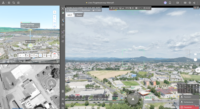 Bildaufnahme vom Pilotprojekt „Digital Sky Austria“ 