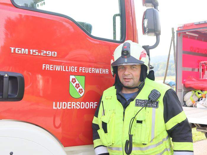 Der Ludersdorfer Feuerwehrkommandant Gerald Seidl