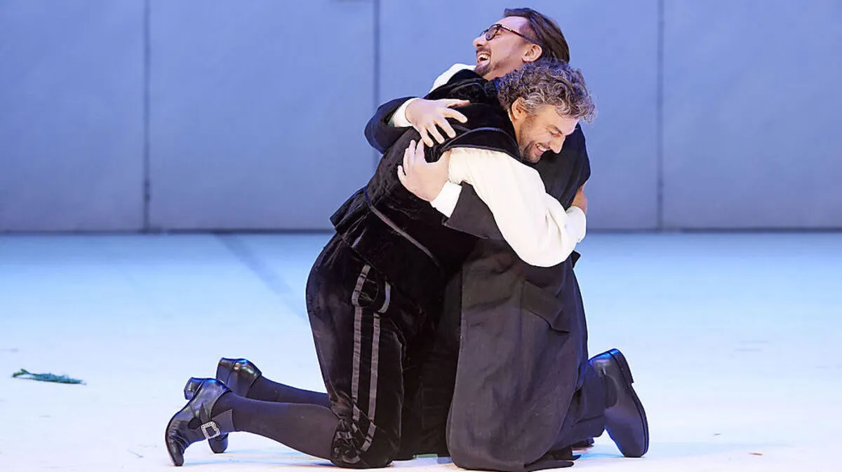 Jonas Kaufmann und Igor Golovatenko als Carlos und Posa