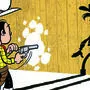 Lucky Luke aus "Arizona 1880" und sein großer Schatten aus der Jetztzeit