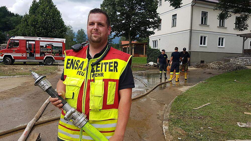 Gerhard Mayer (30) ist Kommandant von 73 Feuerwehrleuten in Kobenz