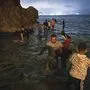 Migranten schwimmen nach Spanie
