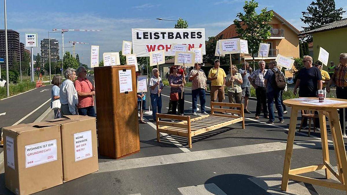 Protestaktion in der Alten Poststraße