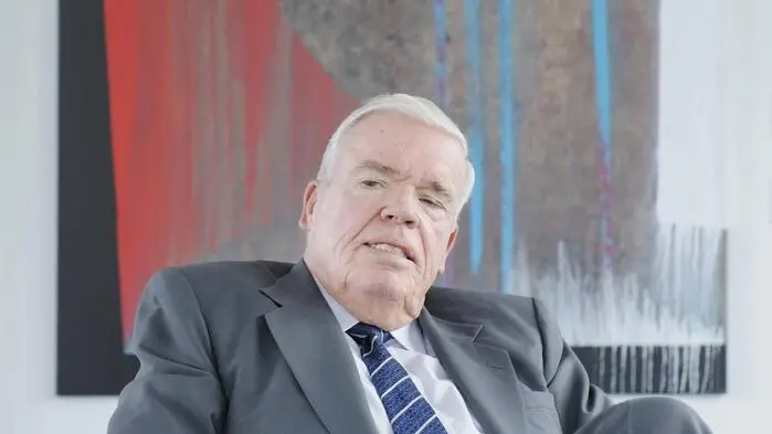 Klaus-Michael Kühne im Hauptsitz von Kühne + Nagel in Schindellegi in der Schweiz (Archivbild)