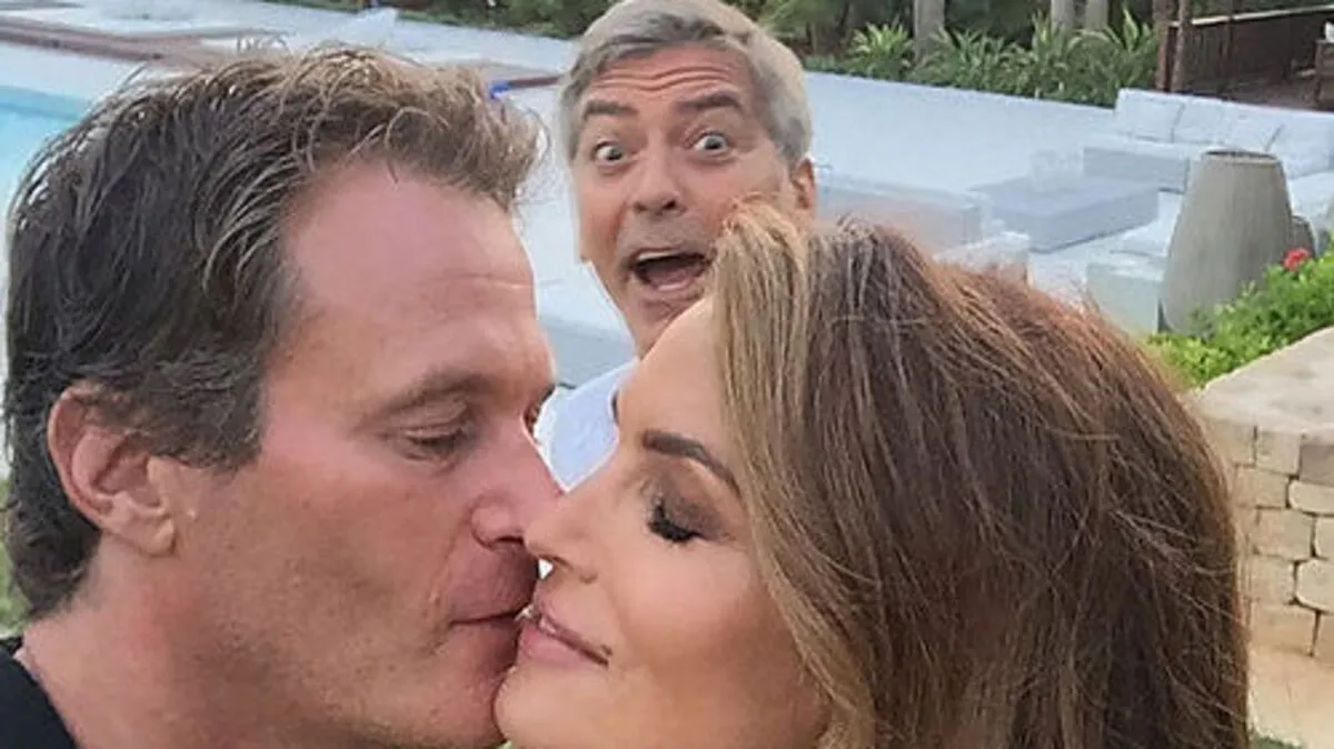 Clooney mit Rande Gerber und Cindy Crawford