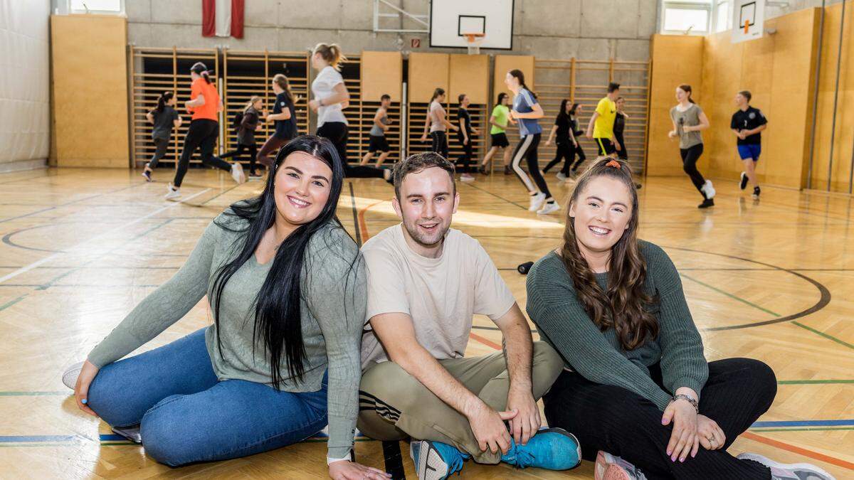 Ciara Bannon, David Friel und Danielle Houghton (von links) absolvieren einen Erasmus-Aufenthalt in Feldkirchen