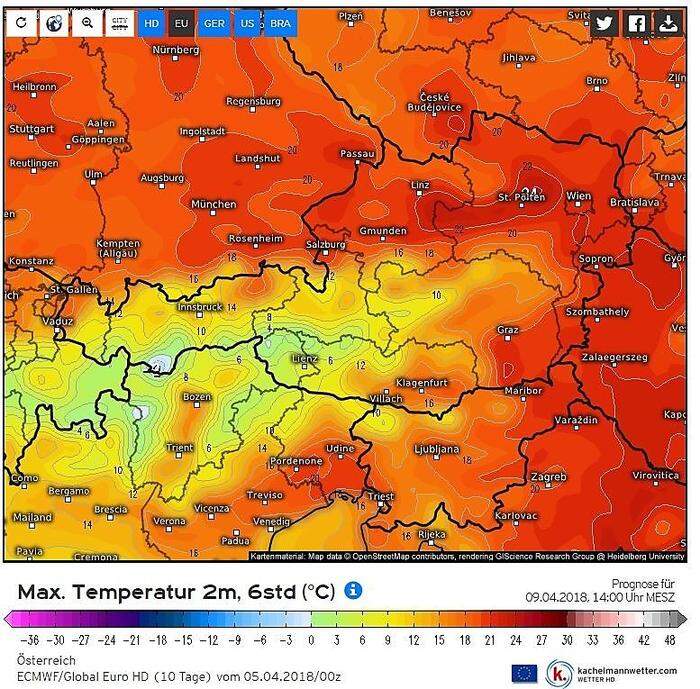 Am Sonntag und Montag wird es vor allem im Süden und Osten Österreichs warm