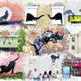 Eine Montage der tierischen Graffitis von Banksy