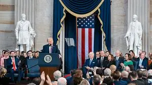 The inauguration of Donald Trump as the 47th president of the United States takes place inside the Capitol Rotunda of the U.S. Capitol building in Washington, D.C., Monday, January 20, 2025. It is the 60th U.S. presidential inauguration and the second non-consecutive inauguration of Trump as U.S. president. (Photo by Kenny Holston/The New York Times / AFP)