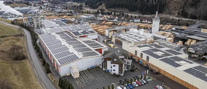 Drohnenfoto Stora Enso Sägewerk Bad St. Leonhard Lavanttal Februar 2026