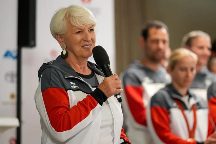 SCHWECHAT,AUSTRIA,09.SEP.24 - PARALYMPICS - Paralympic Summer Games Paris 2024, reception Paralympic Team Austria, Vienna International Airport. Image shows president Maria Rauch-Kallat (OEPC).
Photo: GEPA pictures/ Johannes Friedl