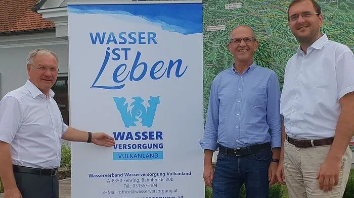 Für den WVL: Obmann Josef Ober, Geschäftsführer Franz Glanz und technischer Leiter Franz Friedl