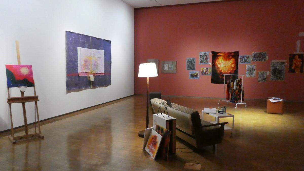 Die Kunstwerke für &quot;Das Atelier&quot; entstanden in einer Kooperation zwischen Kunsttherapeutinnen des LKH Graz II und der Neuen Galerie