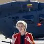 Ursula von der Leyen an der litauisch-belarussischen Grenze