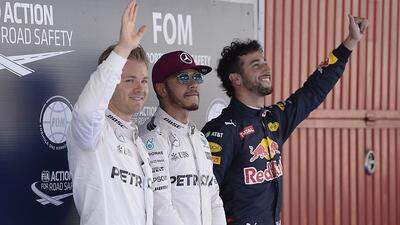 Die Top 3 in Spanien: Rosberg, Pole-Mann Hamilton und Ricciardo