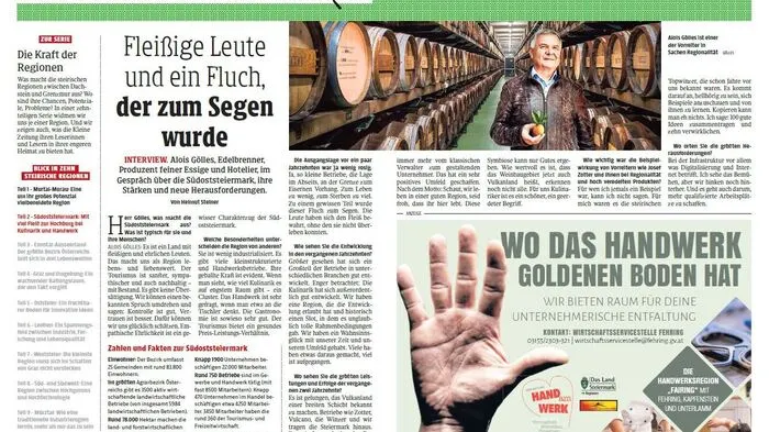 Die Serie über die steirischen Regionen und das regionale Angebot der Kleinen Zeitung können Sie auch in unserem  E-Paper nachlesen.