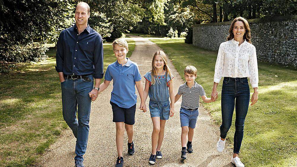 Prinz William mit seiner Frau Kate und den drei Kindern George, Louis und Charlotte