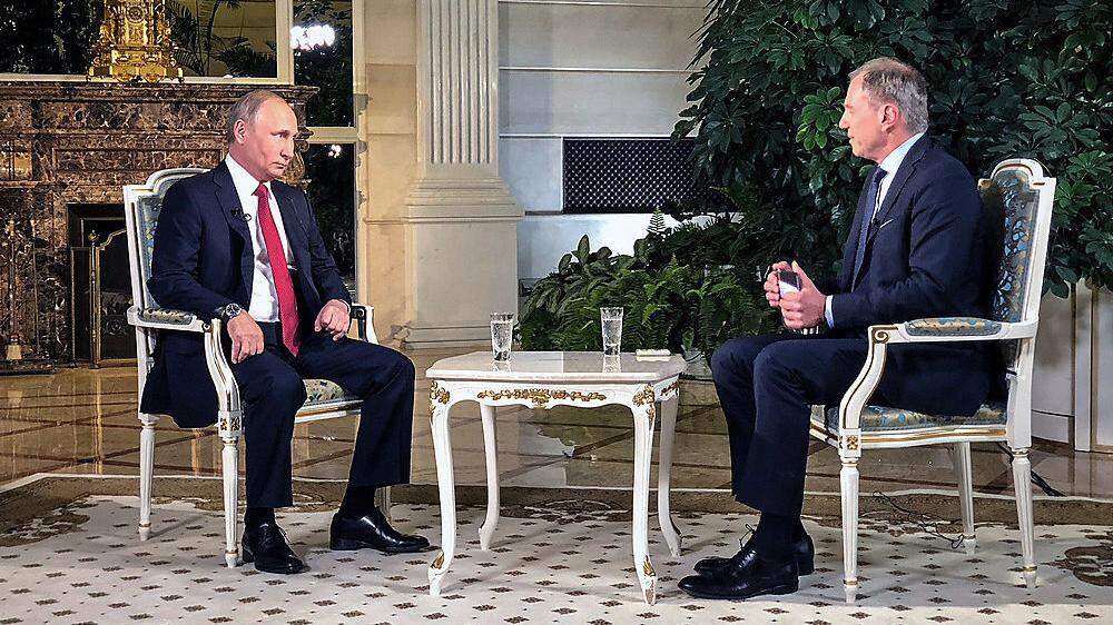 Wladimir Putin und Armin Wolf beim Interview im Kreml