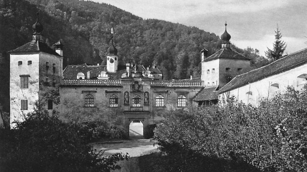 Ansicht von Schloss Herberstein vor 1950