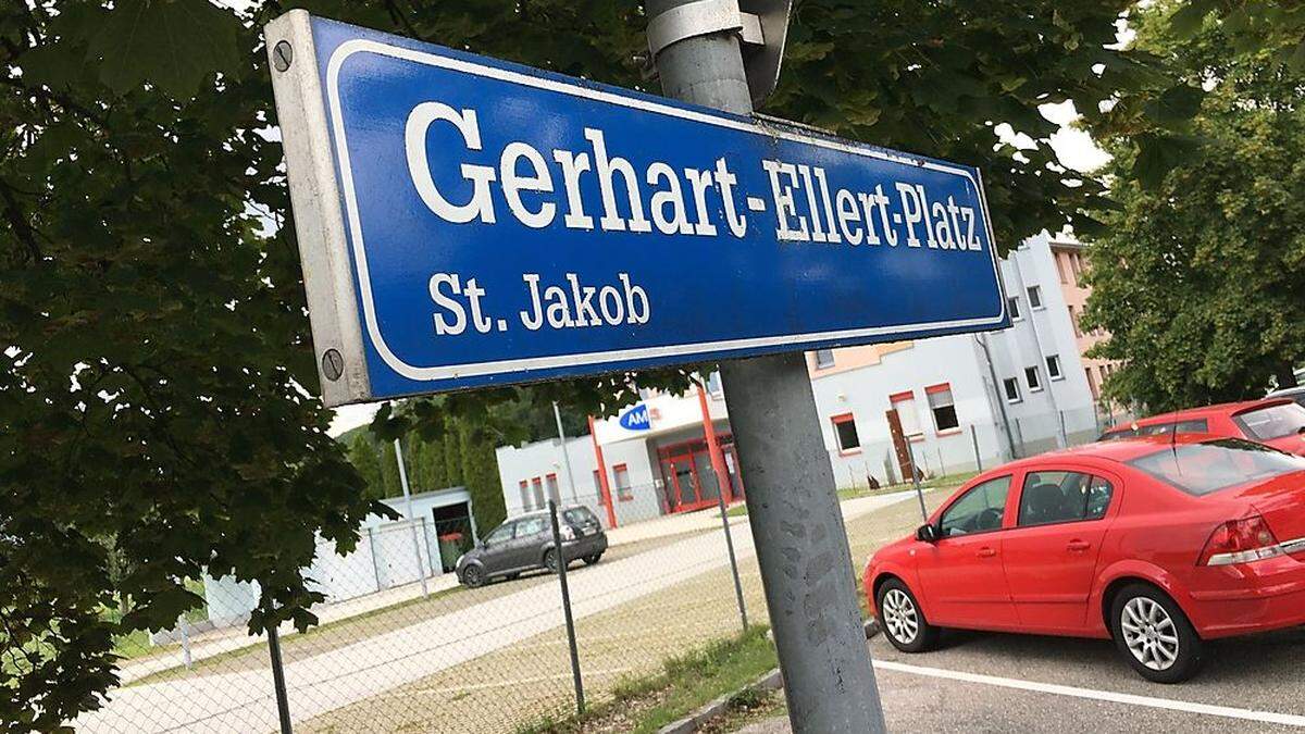 Der Gerhart Ellert-Platz in St. Jakob bei Wolfsberg neben dem AMS