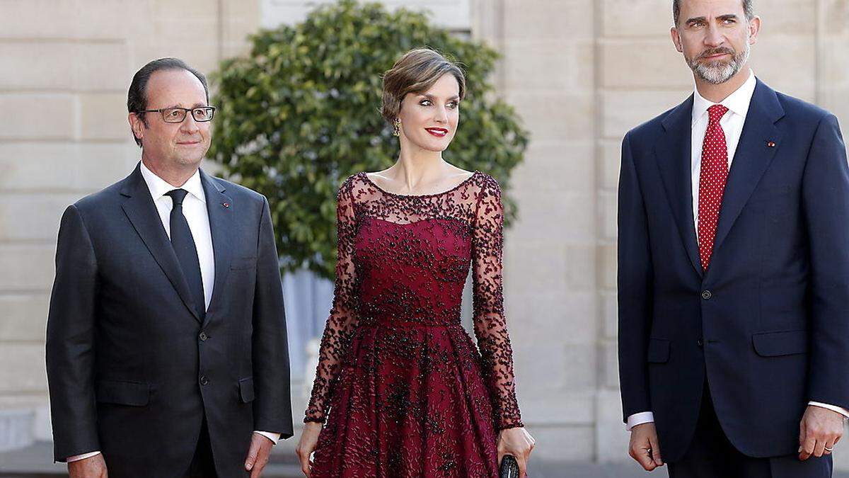 Präsident Francois Hollande mit dem spanischen Königspaar Letizia und Felipe 