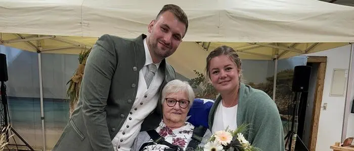 Hedwig konnte an der Hochzeit ihres Enkels in Leoben teilnehmen