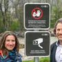 „Bitte das Schutzgebiet respektieren“: Daniela Bischof von der Grünraumabteilung und Ernst Albegger (Birdlife)