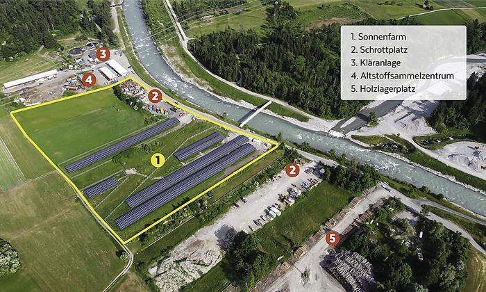 Plan zum Standort der "Sonnenfarm" in Kötschach-Mauthen